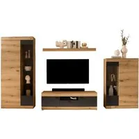 Home affaire Wohnwand Soleto, zeitlose Anbauwand, Komplettset im modernen Stil, (Komplett-Set, 4-St), enthält Vitrinen, Lowboard und Wandboard