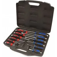 Weber GmbH Schraubendreher Satz mit Schlagkappe 12-teilig Schlitz / PH, (12 St), mit magnetischer Klingenspitze, im Kunststoffkoffer