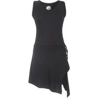 Vishes Sommerkleid Ärmelloses Kleid asymmetrisch Beinausschnitt Gürtel-Schnürung Hippie, Boho, Goa Elfen Style