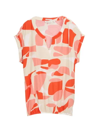 Tom Tailor - T-Shirt mit Muster red dots and shapes design - Gr. - M