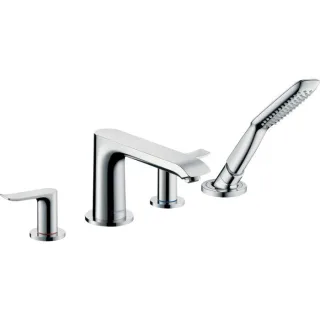 hansgrohe Metris Wannen Armatur 31442000 4 Loch Wannenrand Armatur, chrom