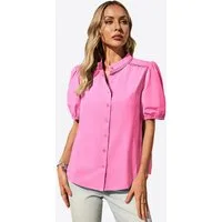 Imily Bela Blusentop Damen Bluse mit Puffärmeln und Falten (Packung, 1-tlg., 1per-Pack) Stehkragen