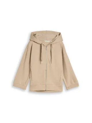 Tom Tailor - Sweatshirt batwing with hood Gravel Beige - Gr. - XXL