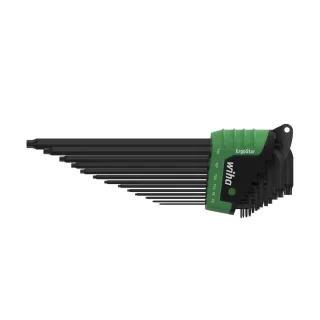 Wiha Stiftschlüssel Set im ErgoStar Halter TORX MagicSpring 13-teilges Set schwarzoxidiert - 36503