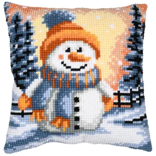 Kreuzstichkissen "Schneemann"