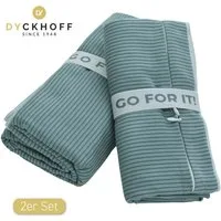 Dyckhoff Handtuch Mikrofaser Sporttuch Struktur, Microfaser (2-St), Mit Überstülpkapuze, Schnelltrocknend, Leicht, Reißverschlusstasche