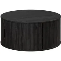 trendteam Couchtisch, Rund mit Tür, in Esche Schwarz Nachbildung B/H/T: 80 / 36 / 80 cm