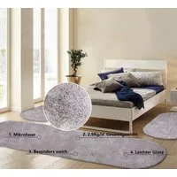 Bruno Banani Hochflor-Bettumrandung Dana Teppich, Kundenliebling, Höhe 30 mm, (3-tlg), unifarben, Mikrofaser, pflegeleicht, Bettvorleger, Schlafzimmer