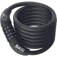 BASI Kabelbinder Fahrradschloss (Packung) Zahlenschloss 4-stellig, Stahlseil im Inneren mit Vinyl, 100 cm