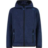 CMP Strickfleecejacke KID JACKET FIXED HOOD wasserabweisend, windabweisend, mit Kapuze, wärmeisolierend