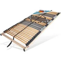 Lattenrost 42 Leisten, übergreifenden Kautschukkappen, MONTIERT 250 KG BELASTBAR, Matratzen Perfekt, Kopfteil nicht verstellbar, Fußteil nicht verstellbar, verstellbarer Lattenrost mit holmübergreifenden Leisten sehr stabil