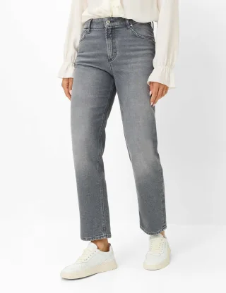 Brax Damen Five-Pocket-Hose Style MADISON S USED LIGHT GREY, denim hellgrau, Gr. 42L