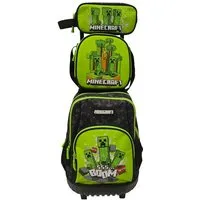 Minecraft Kinderrucksack Trolley Set 3 Teile Schule Tasche Etui Lunchbag (3-tlg)