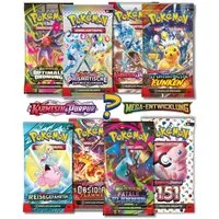 The Pokémon Company Sammelkarte Mystery Pokemon Booster DE 1 Stück Zufall z.B 151 oder Fatale Flammen, Alle Sets aus 2023-2026 Mega Entwicklungen / Karmesin & Purpur möglich