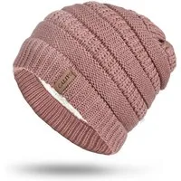TAN.TOMI Strickmütze Beanie Damen Warm Federnd, Mütze Damen Herbst Winter (Strickmützen Mit Fleece Gefüttert) Wollmütze Damen Geeignet für Schule, Arbeit, Skifahren, Camping