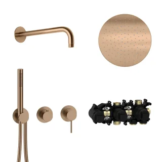 Herzbach MODUL7 Hebelmischer-Set H-RB250 Wandarm Regenbrause Ø25,0cm , 70.702712.1.39 70.702712.1.39
