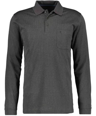 RAGMAN - Poloshirt langarm grau-melange - Gr. - 3XL