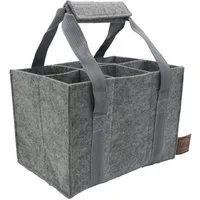 UNUS HOME Flaschenkorb Flaschenhalter 6er Filz, 0.33 l, Flaschenträger Filz anthrazit, robust und modern Flaschentasche