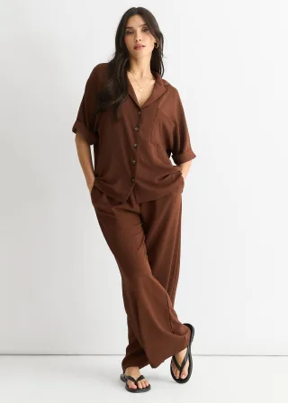 Braunes Oversize-Shirt von Air Flow