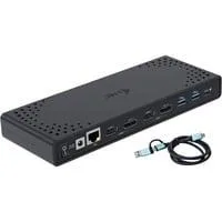 USB 3.0 / USB-C / Thunderbolt 3 Dual Display Docking Station Gen2 Power Delivery 100W, Dockingstation schwarz, Anschluss per USB/Thunderbolt 3/4