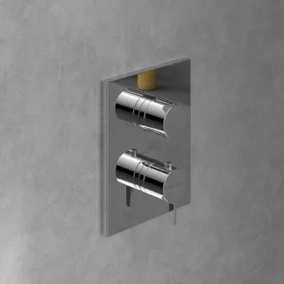 Villeroy und Boch Conum Fertigmontageset TVS12700100061 Unterputz-Thermostat mit Einwege-Mengenregulierung, Wandmontage, chrom