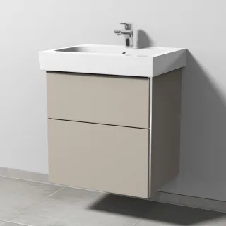 Sanipa 3way Waschtischunterbau zu Geberit iCon Waschtisch mit 2 Auszügen, Kaschmir-Matt BP6501U