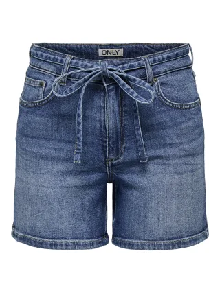 ONLY - ONLGIANNA MW BELTED SHORTS AZG DNM NOOS medium blue denim - Gr. - L
