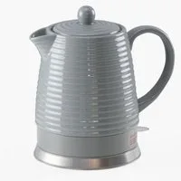KVOTA Wasserkocher Elektrischer Wasserkocher aus Keramik, 1,5 Liter, Design Grand, grau, 1.5 l, 1500 W
