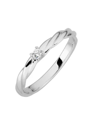 Lyomi Ring 585/- Weißgold 1 synth. Diam. 0,05ct.