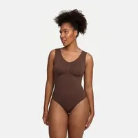 cfab (creamy fabrics) Shaping-Body Tank Bodysuit Sculpting Shapewear mit Slip-Braun-XS (1-tlg)