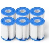 Intex Pool-Filterkartusche Filterkartusche Typ H – 6er-Pack, langlebig & auswaschbar, Zubehör für Intex Kartuschenfilteranlagen 28601/28602, Original Intex Ersatzfilter, waschbar & wiederverwendbar