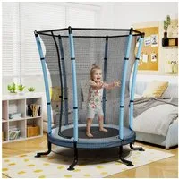 HOMALL Kindertrampolin Durchmesser 140 Zentimeter, Gartentrampolin, Belastbarkeit 50 kg, Ø 140 cm, (Buntes Indoor-Trampolin mit Sicherheitsnetz und Kantenschutzabdeckung, geeignet für Kinder von 2 bis 12 Jahren)