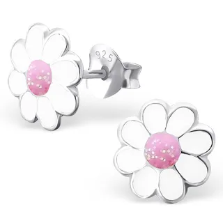 Blumen Kinder-Ohrringe aus 925 Silber