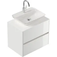 Magnolia Home Waschtisch Badmöbel Taifun 70cm mit modernem Aufsatzwaschbecken weiß Hgl