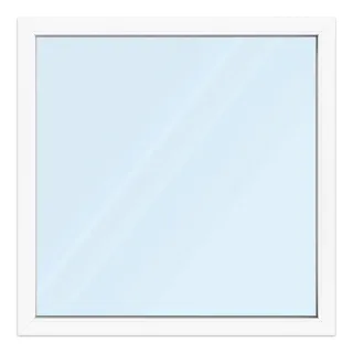 Fenster 130x130 cm, Kunststoff Profil aluplast IDEAL® 4000, Weiß, 1300x1300 mm, einteilig festverglast, 2-fach Verglasung, individuell konfigurieren