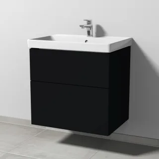 Sanipa 3way Waschtischunterbau zu Villeroy & Boch Avento Waschtisch mit 2 Auszügen, Schwarz-Matt SF62208