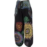 Guru-Shop Relaxhose Weite Pluderhose mit breitem Bund und Boho.. Ethno Style, alternative Bekleidung