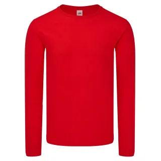 Fruit of the Loom - "Iconic" T-Shirt für Herren/Damen Unisex Langärmlig (Rot)