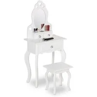 relaxdays Schminktisch Kinder Schminktisch mit Hocker