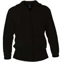 Blauer Peter Strickjacke aus Schurwolle mit Troyerkragen und Reißverschluß