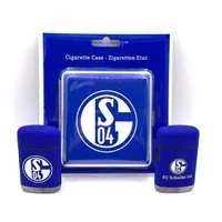 FC Schalke 04 Feuerzeuge Easy Torch Sturmfeuerzeug blau weiß mit Logo 2er Set (3-St), Fussball Lizenzprodukt Fanartikel Schalke 04