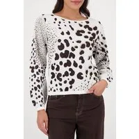 Monari Rundhalspullover mit Animalprint