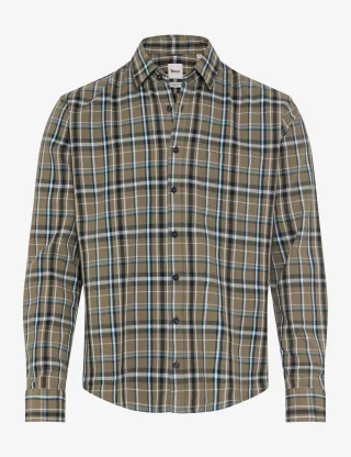 Brax Herren Hemd Style KAY navy Grün Oliv, grün - oliv, Gr. S