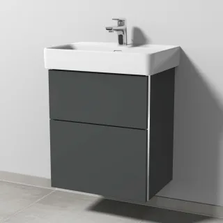 Sanipa 3way Waschtischunterbau zu Laufen Pro S Waschtisch mit 2 Auszügen, Anthrazit-Matt BR78522
