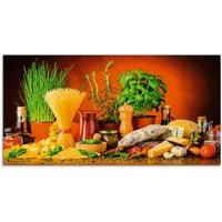 Artland Glasbild Mediterranes und italienisches Essen, Lebensmittel (1 St), in verschiedenen Größen