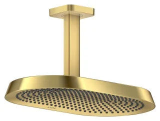 Hansgrohe AXOR ShowerSphere Kopfbrause 370/220 2jet EcoSmart mit Deckenanschluss, Polished Gold Opti 39758990