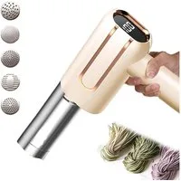 TUWENA Nudelmaschine Elektrische Nudelmaschine Handheld, Tragbare Handpresse mit 5 Modi, Aufladbar Teigausrollmaschine für Ausgemachte Spaghetti/Fettuccine