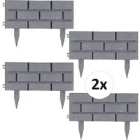 HTI-Living Beetumrandung Beeteinfassung Steinmauer Grau Nessa, LxH: 45x29 cm, Set, 8 Module, Beetbegrenzung Beetumrandung