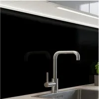 KitchenYeah Küchenrückwand Muster selbstklebend (keine Folie) Schwarz - Einfarbig, (1-tlg), Spritzschutz, Küche, Rückwand, Küchenwand, Küchenfront, 30x20 cm