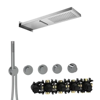 Herzbach MODUL7 PUSH-Thermostat-Set P-MU2 537x165mm Multi 2 Chrom, 70.703713.1.01 70.703713.1.01